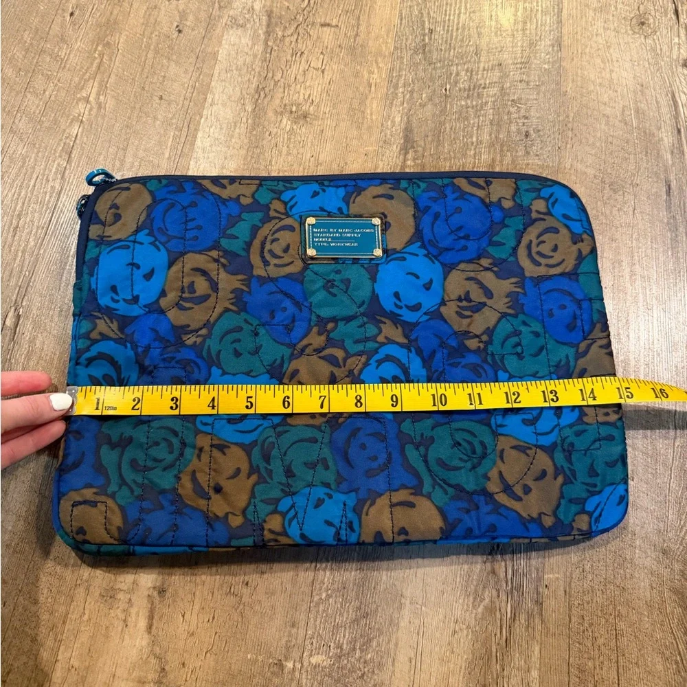 Marc by Marc Jacobs Floral Quilted Nylon Tech Laptop Sleeve in Blue/Brown/Green